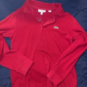 Lacoste Red Polo Shirt Classic Long Sleeve